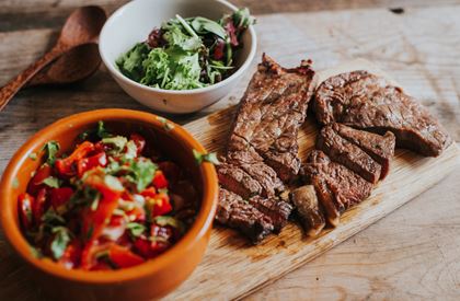Barbecued Rump Steaks with Quick Tomato Salsa