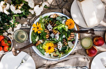 Quickes Goat's Cheese & Grilled Nectarine Salad